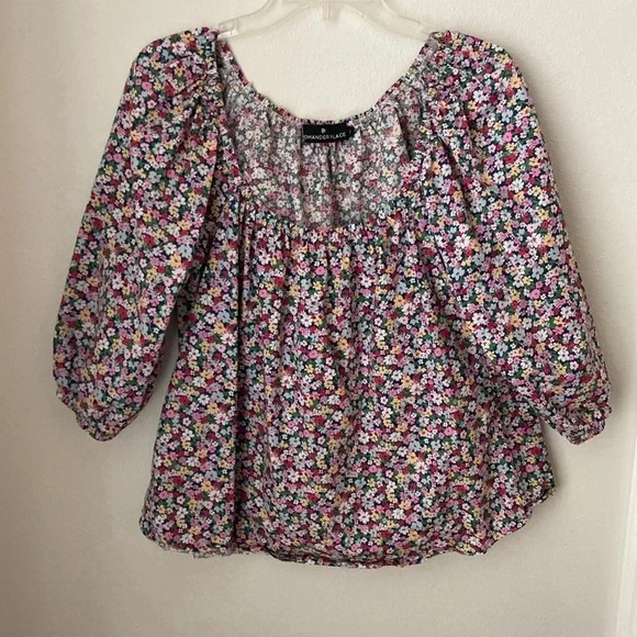 Tuckernuck Pomander Place Square Neck Floral Blouse size small - Picture 2 of 6
